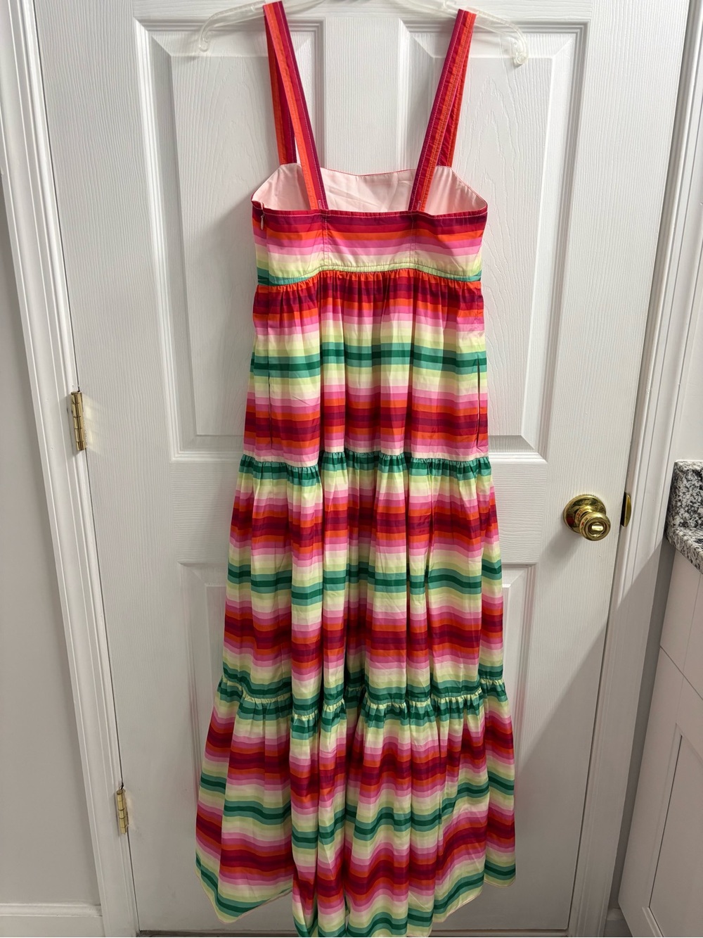 J. Crew Tiered Striped Maxi Dress Size 00 NWT Colorful Rainbow Fiesta Resortwear - Picture 4 of 7